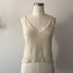 Faithfull Knitted Double V Crop Top